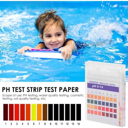 100pcs Test Strip 0-14 PH Test Paper,PH Test Strip Test Paper For Water Quality Measurement For Swimming Pool fish Tank lab