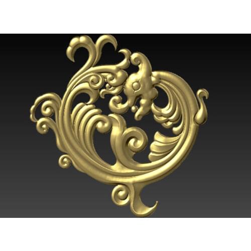 Dragon Carved Decal 3D model for cnc 3D carved figure sculpture machine in STL file 3D furniture decoration Decor