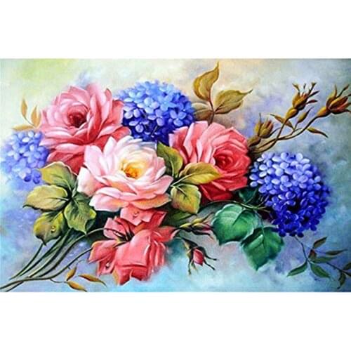 5D DIY diamond Painting peony flowers Cross Stitch diamond embroidery mosaic rose diamonds wall stickers home decor kids gift