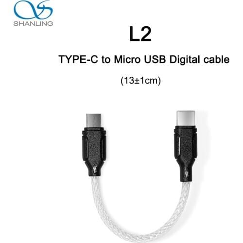 Shanling L2 Type-C to Micro USB Hifi Audio Cable For MChord MOJO Shanling M6 M0 DAP Mobile Phones and Players