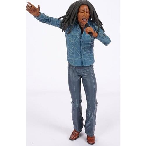 Bob Marley Music Legends Jamaica BEST Singer & Microphone PVC Action Figure Collectible Model Toy birthday gifts 18cm