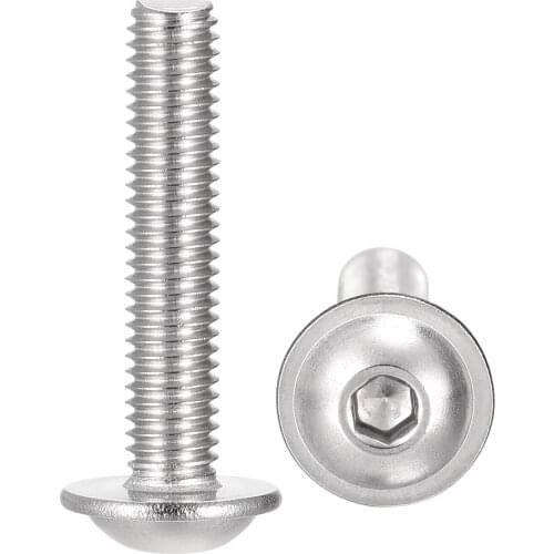 Uxcell M5x25mm 304 Stainless Steel Flanged Button Head Socket Cap Screws 25 Pcs