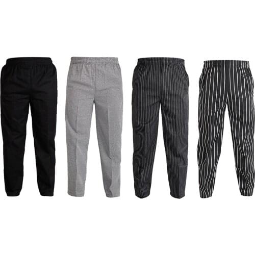 Cook Trousers Kitchen Catering Polyester Baggy Chef Pants Workwear Uniform 4 Patterns 5 Sizes Optional