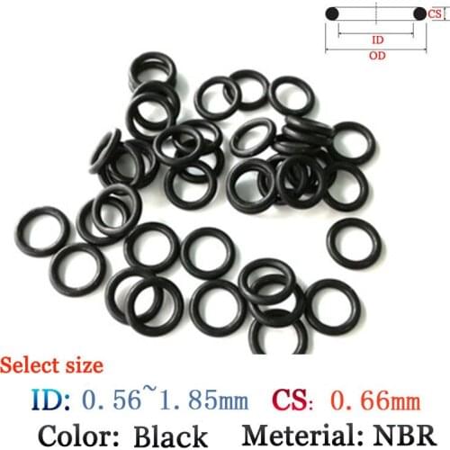 CS 0.66mm FluoroRubber O-Ring 50pcs Washer Seals Plastic gasket Silicone ring film oil and water seal gasket NBR material O-Ring