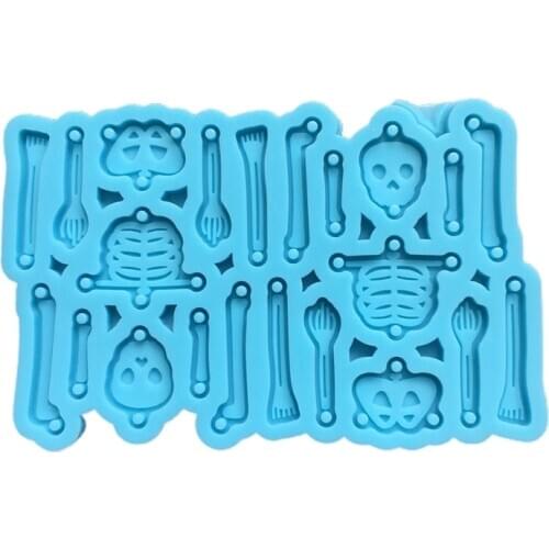 Epoxy Resin Mold Handmade DIY Crafts Jewelry Making Tool Skeleton Earrings Pendant Casting Silicone Mould