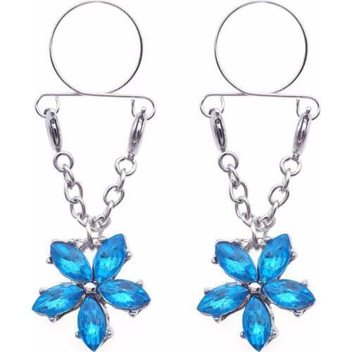 Flower Dangle Nipple Ring Pregnant women do not perforated Flexible Nipple Ring Piercing Body Piercing Jewelry