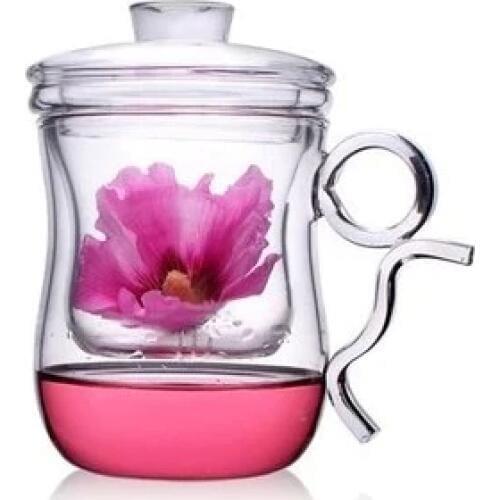 Free shipping 300ml Creative Borosilicate Glass Office Mug Personal Daily Drinkware Health Blooming Tea Mug Cup Strainer Filter