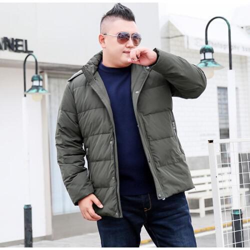 New Winter Park Hooded jacket Mens Warm Black jacket Fashion Casual Long section Extra Large size 10XL Army green jacket