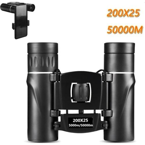 Mini Portable Zoom High Definition Telescope Binoculars Powerful 200x25 Folding Long Range Low Light Night Vision