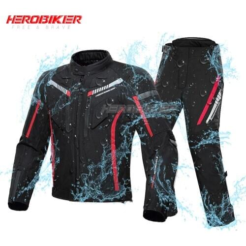Motorcycle Jacket Men Waterproof Moto Jacket Riding Racing Motorbike Four SeasonsReflective Strip Clothing Protective Gear Suit