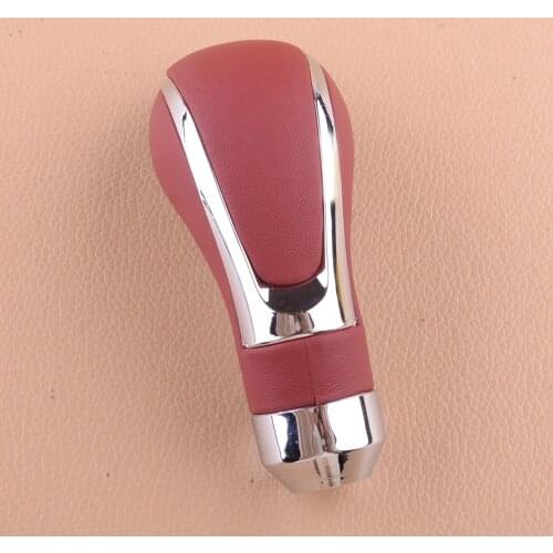 New Universal Car Gear Stick Shift Knob Shifter Lever Red PU Leather Manual Automatic Transmission