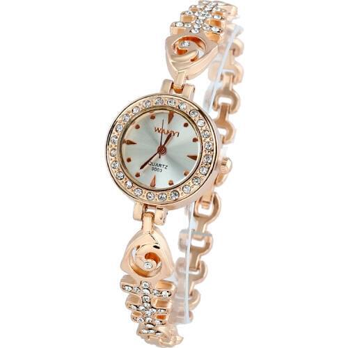 NEW Luxury Crystal Gold Watches Women Fashion Bracelet Quartz Wristwatches Fashion Small High quality quartz watch