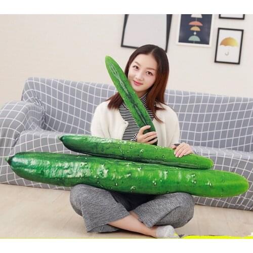 Huge Simulation Cucumber Plush Cushion Soft Stuffed Fruits Pillow Funny Kids Children Birthday Gift