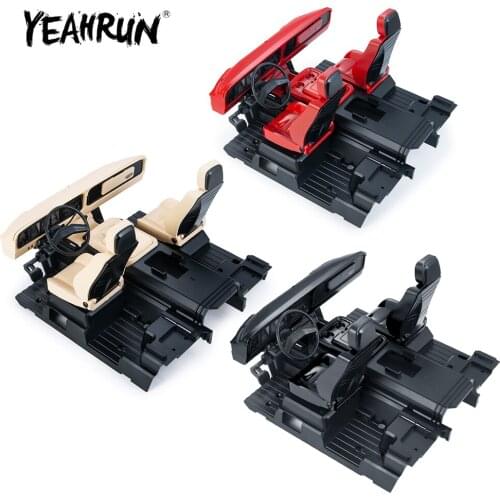 YEAHRUN Plastic Full Interior Simulation Center Console Seat Steering Wheel Body Kit Traxxas TRX-4 1/10 RC Crawler Car Parts