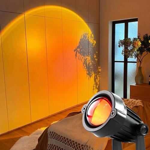 Rainbow Sunset Projector Atmosphere Night Light Home Coffee Shop Background Wall Decoration Colorful Sunset Lamp for Dropship