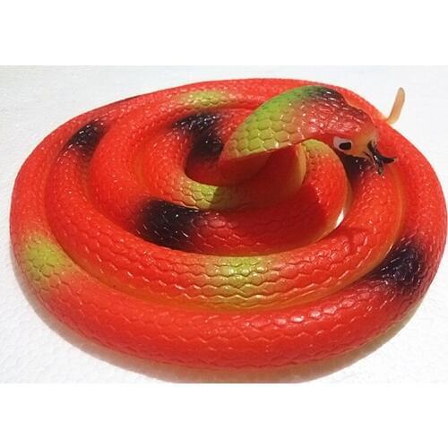 130CM Halloween Realistic Soft Rubber Snake Simulation Animal Model Garden Props Joke Prank Gift Gags & Practical Jokes