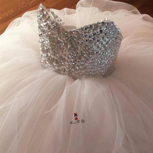 Communie Jurk Meisje Luxury Crystals Flower Girl Dresses First Communion Dresses for Girls Robe Fille Graduation Gowns Children