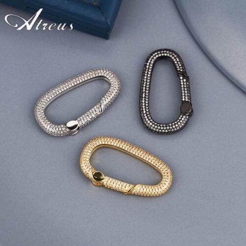 DIY Jewelry Making Multi Styles Micro Pave Zirconia Buttons For Necklace Bracelet Women Handmade Clasp Hook Hanging Chain Lock
