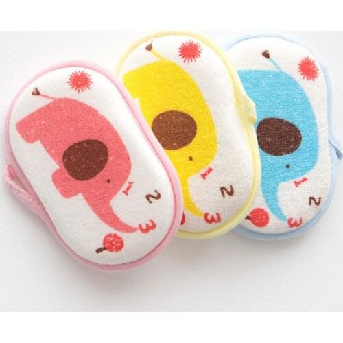 Newborn Baby Kids Cute Cotton Shower Bath Sponge Rub Cartoon Body Wash Towel Infant Toddle Kids Bath Brushes Towel Accessories