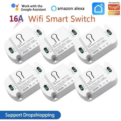 Tuya 16A Wifi Smart Switch Timer Wireless Switches Smart Home Automation Compatible With Tuya Alexa Google Home Voice Control