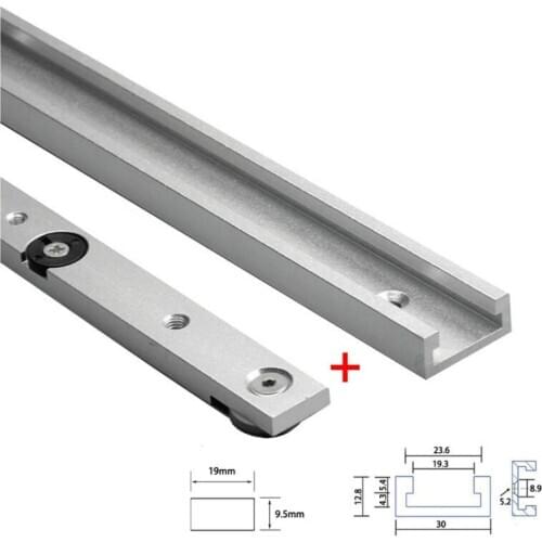 Aluminum Alloy Silver T-shaped Slider Track Groove Bevel Track Woodworking Tool Metal Push Rod Limit Groove Miter Slider Bar