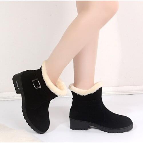 Warm Winter Shoes Women Snow Boots Waterproof Platform Booties for Woman Plush Ankle Boots 2021 New Botas Mujer Plus Size 46