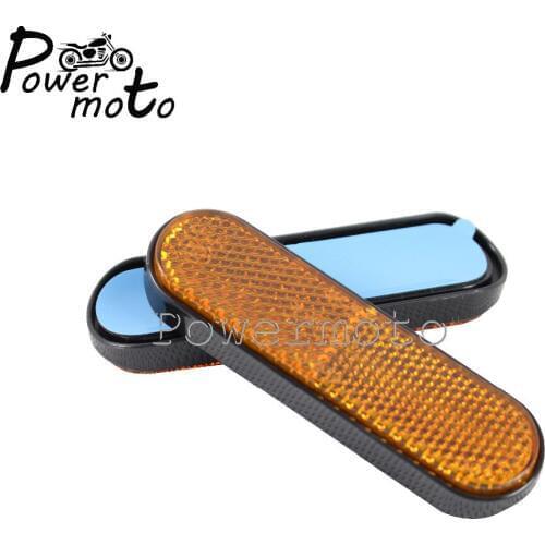 Universal Motorcycle Adhesive Yellow Plastic Reflector Reflective Warning Plate Stickers Sign For ATV Bikes Dirt Bikes