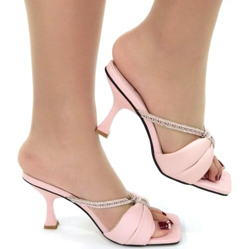 Doershow Italy ladies' s shoes,African women low-heeled sandal and matching bags with stone for Party wedding! SJB1-44