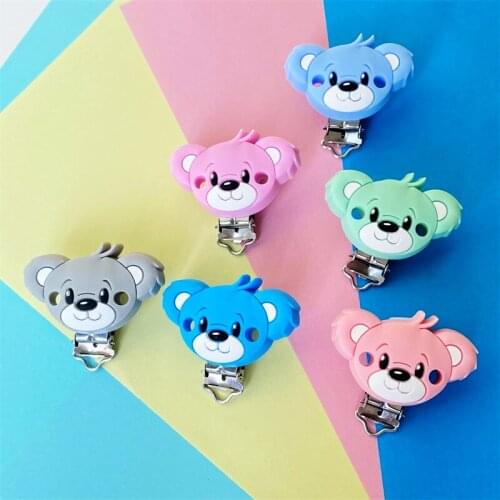 10/20/50pcs Silicone bear Pacifier Clip DIY Baby Teething Teether Bead Tool Nursing Jewelry Toy Clips