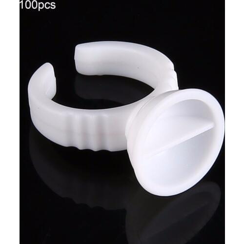 100pcs/lot Wholesale Plastic White Tattoo Ink Ring For Eyebrow Permanent Makeup Tattoo Ink Holders Tattoo Supplies