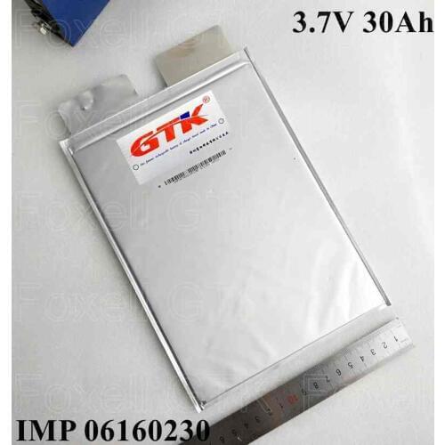 13pcs GTK 3.7v 30Ah polymer cell 10C high current 100A battery for diy pack 48v 30ah lithium battery fat bike electric 52v 30ah