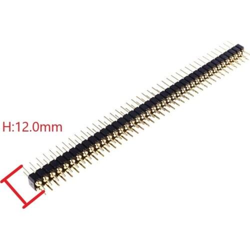 2pcs DIP 2X40 PIN Single Row ROUND PIN HEADER Male 2.54 MM PITCH 80P 0.6 mm Diameter Contact 0.5 mm Diameter Solder Tail Gold