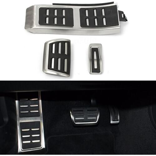 3pcs/set Car Foot Rest Fuel Brake Pedal Plate Cover Set For AUDI A4 S4 A5 A6 Q5 S5 A7