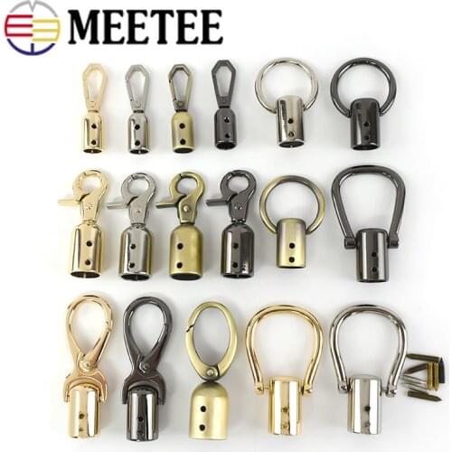 4/10Pcs Meetee Metal Bag Buckles Tassel Cap Clip Clasp Bag Strap Cord Stopper Belt Hook Handbag Hanger DIY Hardware Accessories