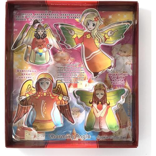 4pcs/set Christmas Cookie Cutter Mold 3D Stainless Steel Biscuit Mould Biscuit Cake Decoration Baking Tools