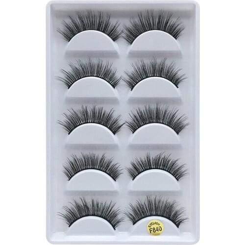 Xinleyong 5 pairs 3D Mink Hair Lashes Natural Thick Crisscross Makeup Eyelash Extension