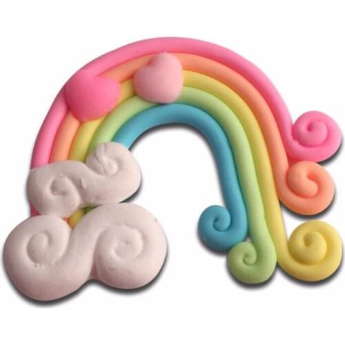 5Pcs Rainbow Bridge Clay Decoration Crafts Kawaii Cute Flatback Cabochon Embellishments For Scrapbooking DIY Accessories
