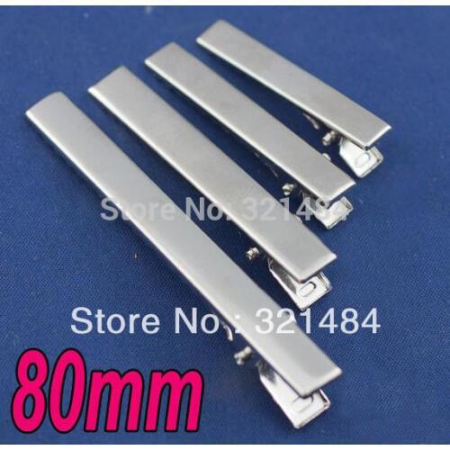500pcs 80mm Dull Silver Plated Alligator Hair Clips With Teeth DIY Jewelry Findings Accessories