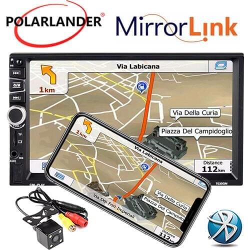 7" 2 Din HD Audio GPS Navigation FM Multimedia Car Radio Stereo MP5 Player Bluetooth Vehicle Mirror Link For Android Rear Camera