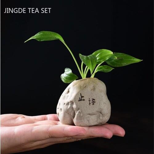 Antique Purple Clay Tea Pet Ornaments Boutique Hydroponic Flower Pot Decorations Creativity Home Office Desktop Decor Crafts
