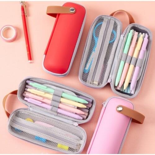 EVA hard shell cylindrical capsule pencil case elementary school children double-layer large-capacity storage stationery