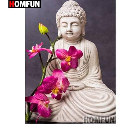 HOMFUN Full Square/Round Drill 5D DIY Diamond Painting "Religious Buddha" 3D Diamond Embroidery Cross Stitch Home Decor A21344
