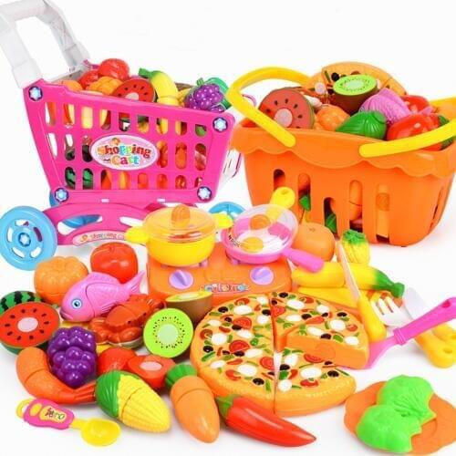 12-60pcs Baby Cake Toys Kitchen Food Pretend Play Cutting Fruit Vegetable Food Toys Simulation Kitchen Kit Tools for Children