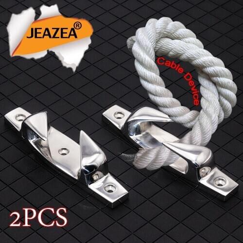 JEAZEA 2Pcs Stainless Steel Fending Hook Fender Spring Snap Attach Rope Tug Ship Marine Hardware Sail Boat Yacht Accessory