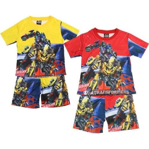 Boys Sets Summer Two-piece Suit 2021 New Childrens Clothing Childrens Pajamas Boy Home Service Clothes 3-8 Years Old