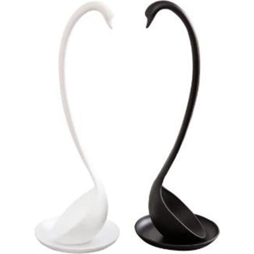 Creative Plastic Long Handle Swan Soup Spoon Including Dish Tray Kitchen Supplies Utensils