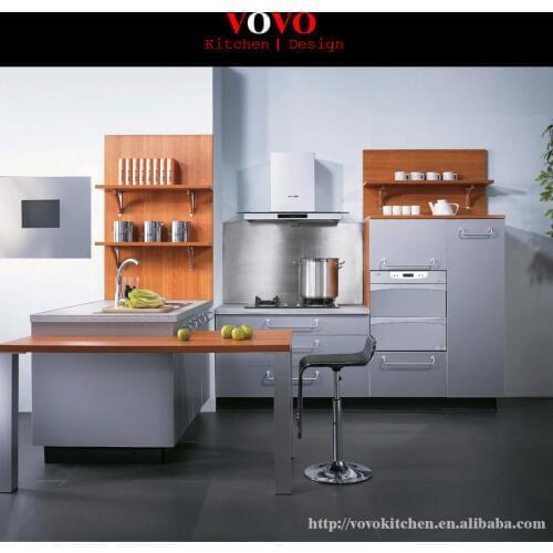 Grey lacquer kitchen island