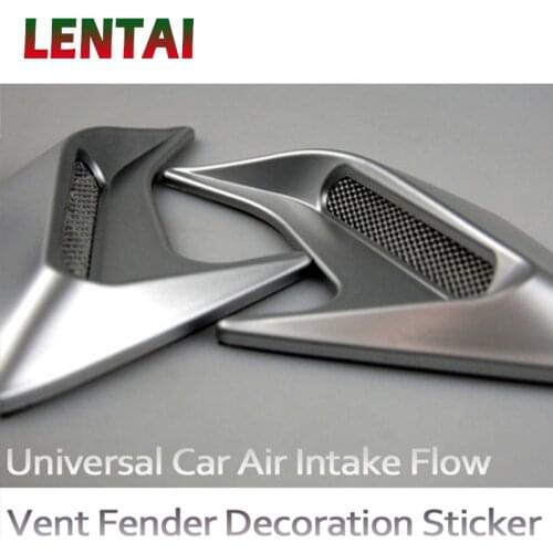 LENTAI For BMW e46 e39 e90 e60 e36 f30 f10 Audi a3 a4 b6 b8 Seat leon ibiza 1PC Car Hood Side Vents Stickers Shark Gills Styling