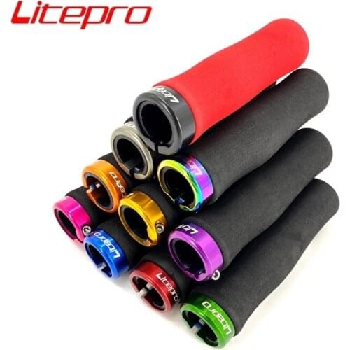 Litepro Folding Bike Mountain Bike Grips 22.2mm 132mm Ultralight Comfortable Sponge Non-slip Single Lock Ring Bicycle Grips