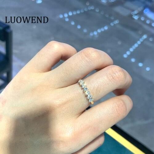 ANI 18K Yellow Gold (AU750) Wedding Ring 0.58 CT Gold Rings Heart Shape anillos mujer Luxury Real Natural Diamond Ring for Women